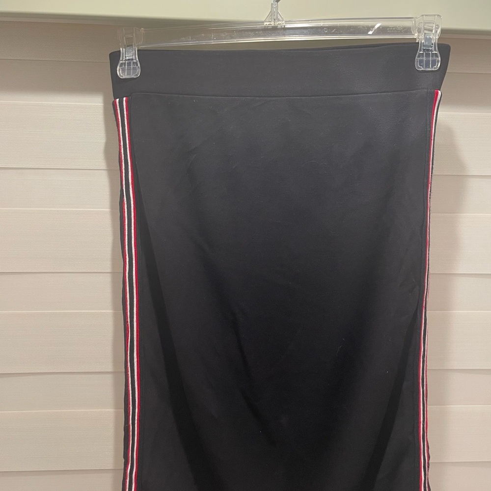 Gibson Black Pencil Skirt with Red Accents